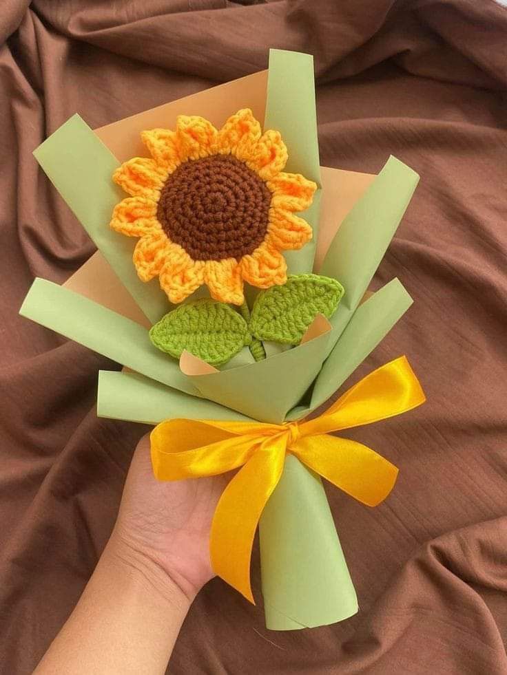 Handmade Crochet Single Flower Bouquet