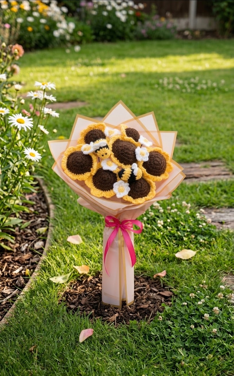 Sunflower and Bee bouquet