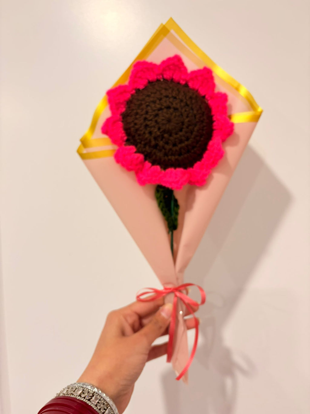 Handmade Crochet Single Flower Bouquet